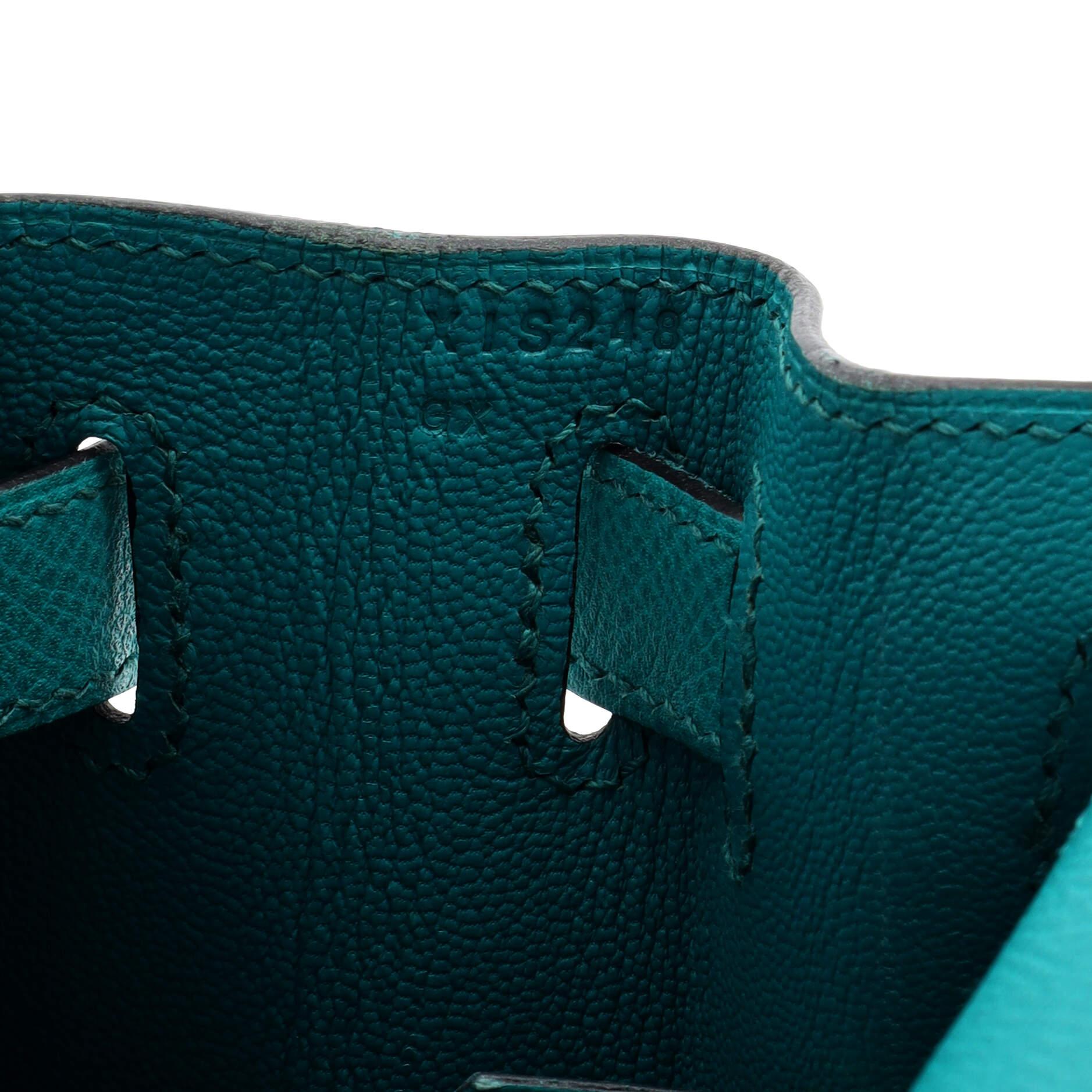 Hermes Kelly Handbag Bleu Paon Epsom with Gold Hardware 28 For Sale 6