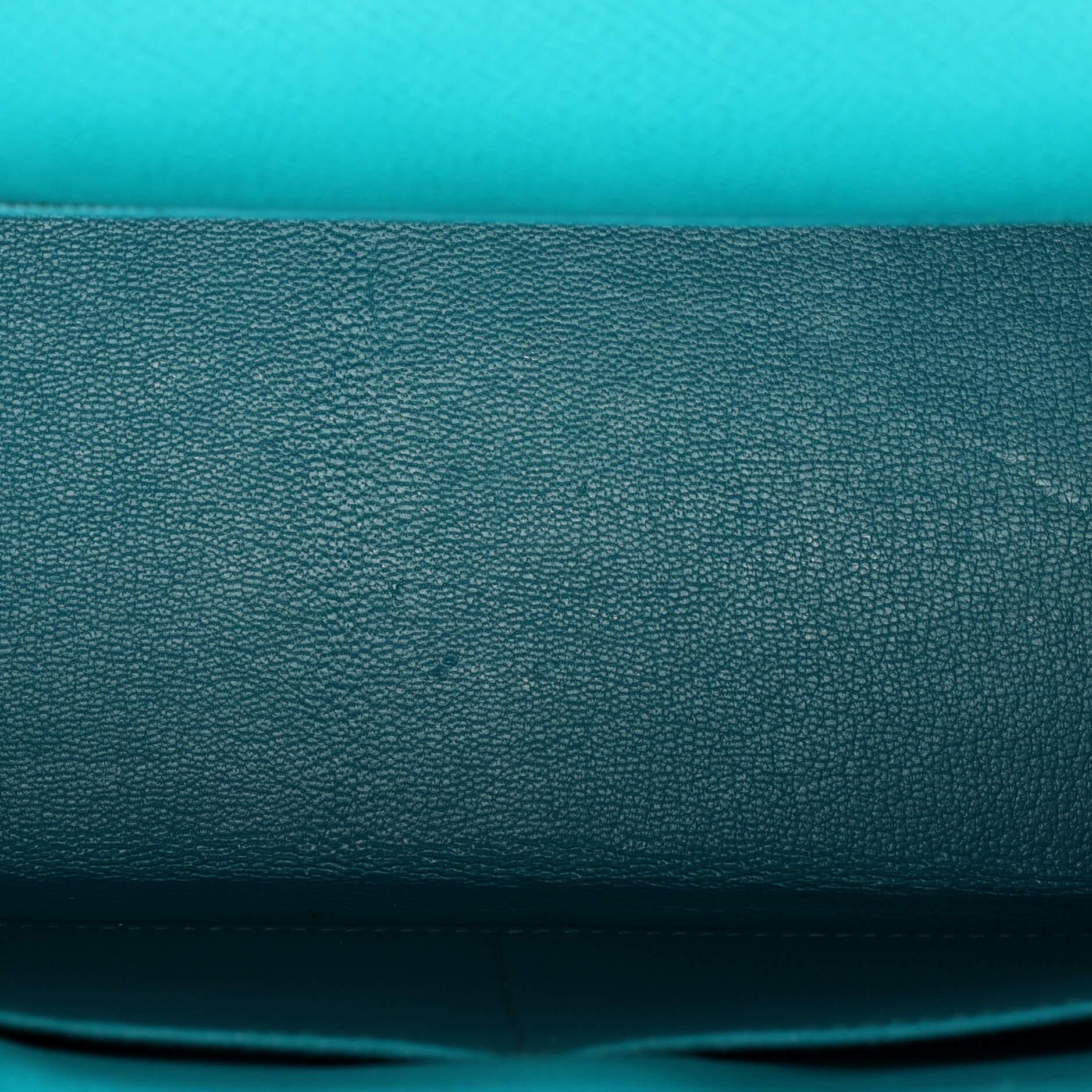 Hermes Kelly Handbag Bleu Paon Epsom with Gold Hardware 28 For Sale 1