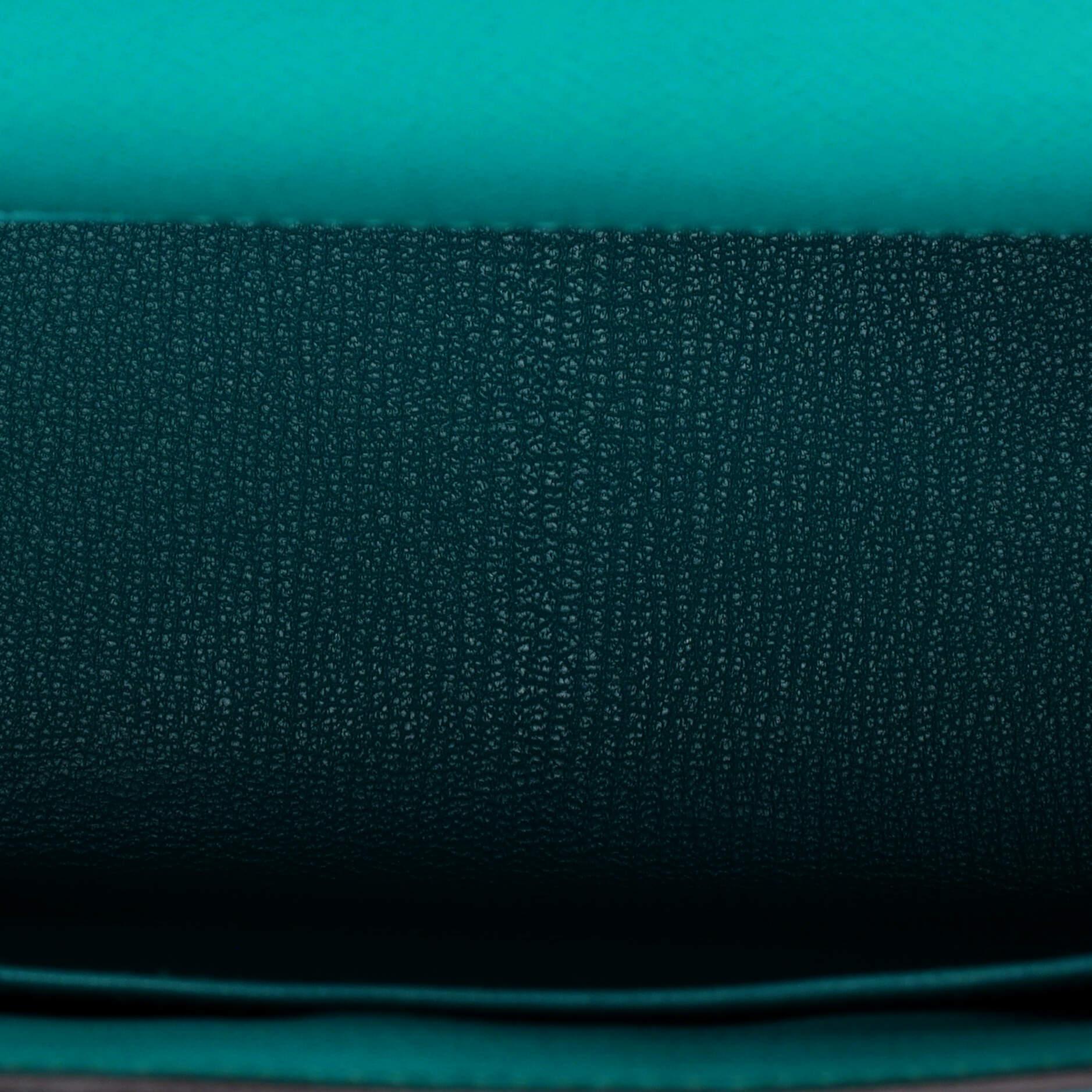 Hermes Kelly Handbag Bleu Paon Epsom with Palladium Hardware 25 1