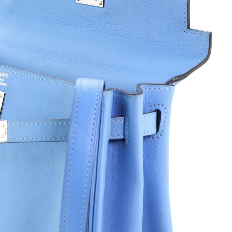 Hermes Kelly Handbag Bleu Paradis Swift with Palladium Hardware 25 3