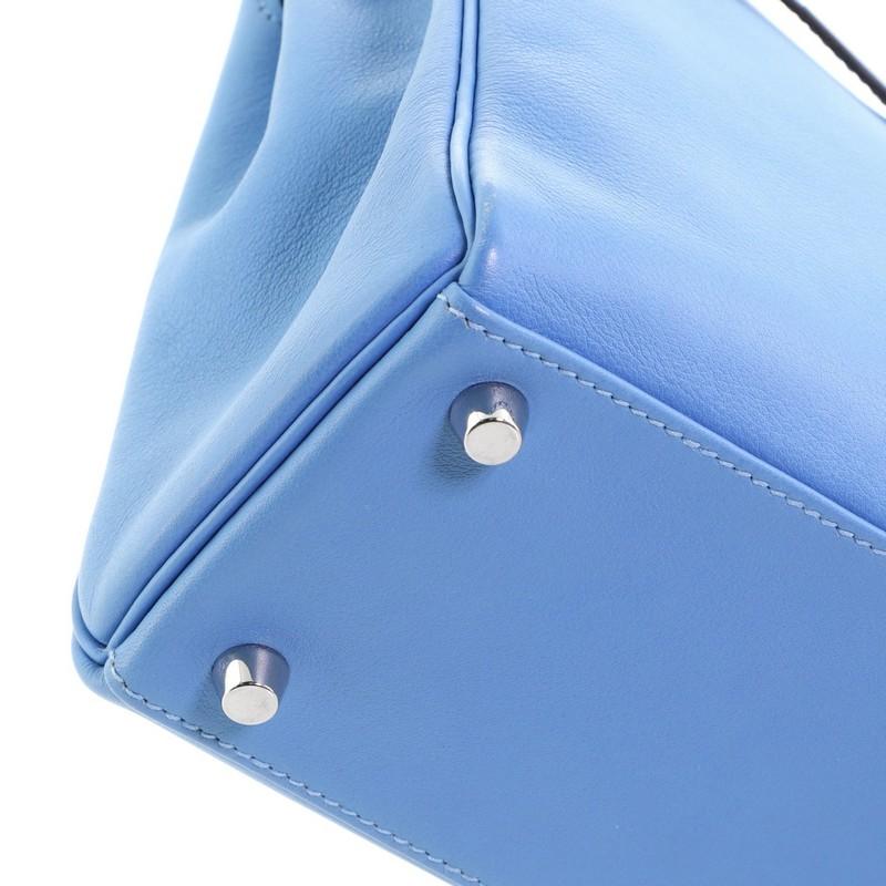 Hermes Kelly Handbag Bleu Paradis Swift with Palladium Hardware 25 1