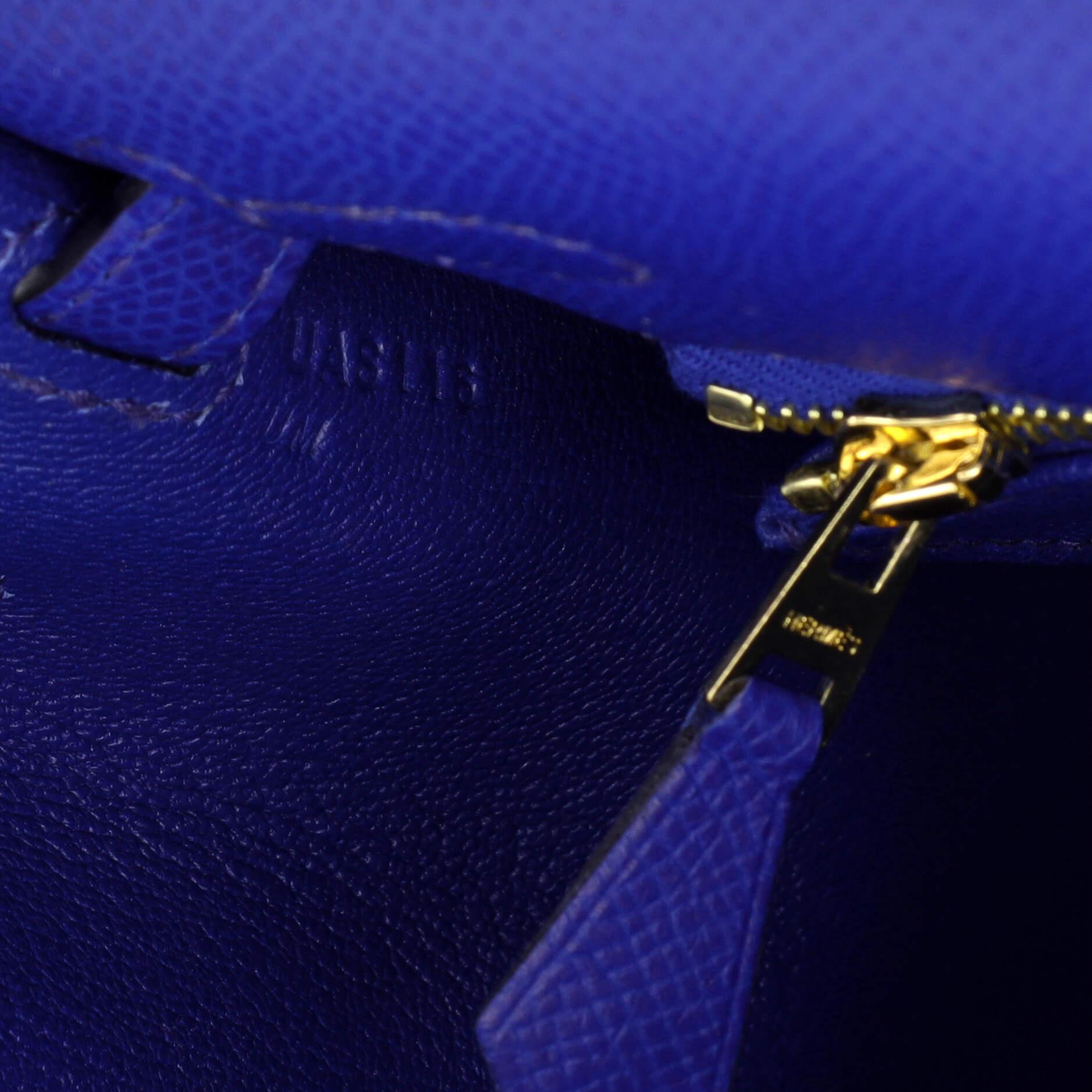 Hermes Kelly Handbag Bleu Royal Epsom with Gold Hardware 25 4