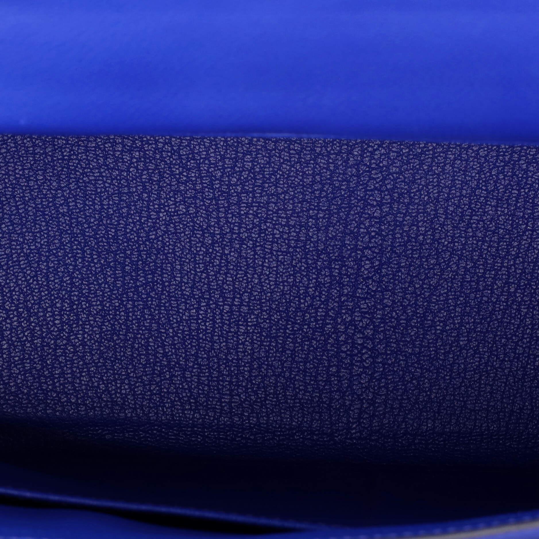 Hermes Kelly Handbag Bleu Royal Evercolor with Pallladium Hardware 28 2