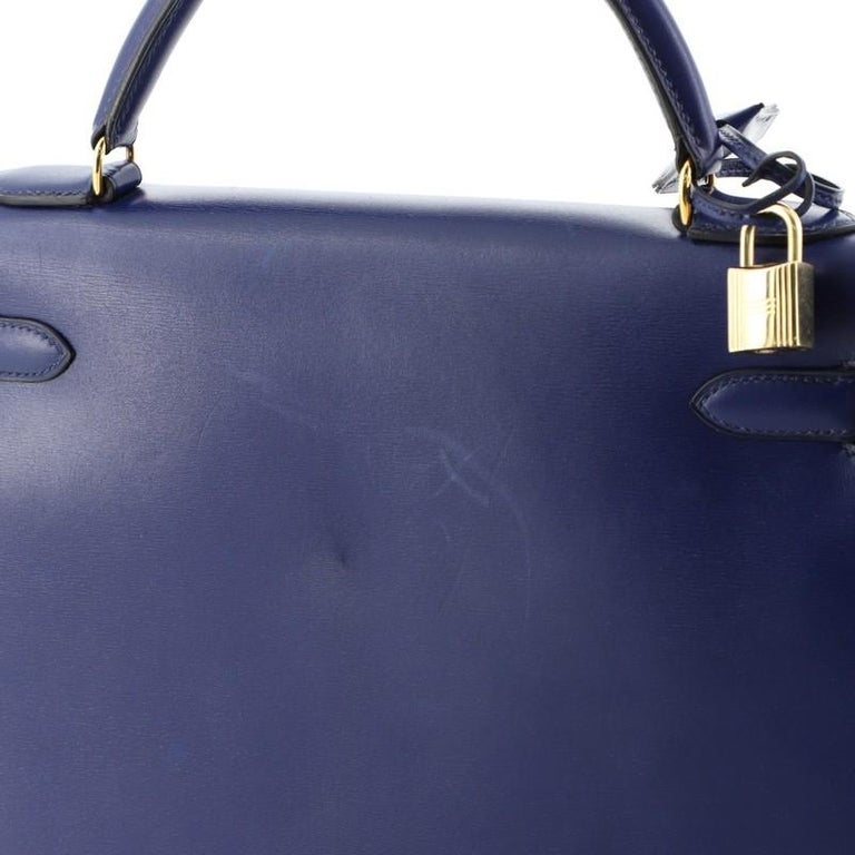 Hermès Bleu Saphir Box Calfskin Kelly 25 Gold Hardware, 2023