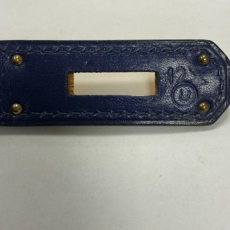 Hermes Kelly Handbag Bleu Saphir Box Calf with Gold Hardware 32 at 1stDibs
