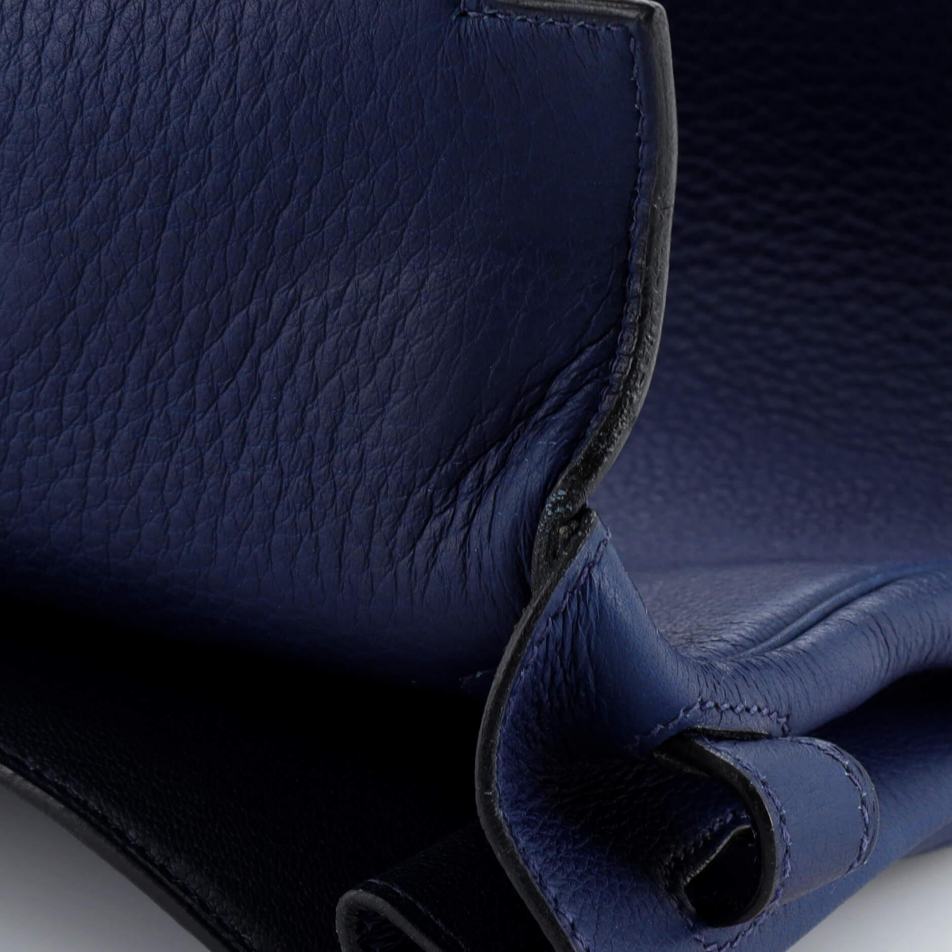 Hermes Kelly Handbag Bleu Saphir Clemence with Gold Hardware 35 8