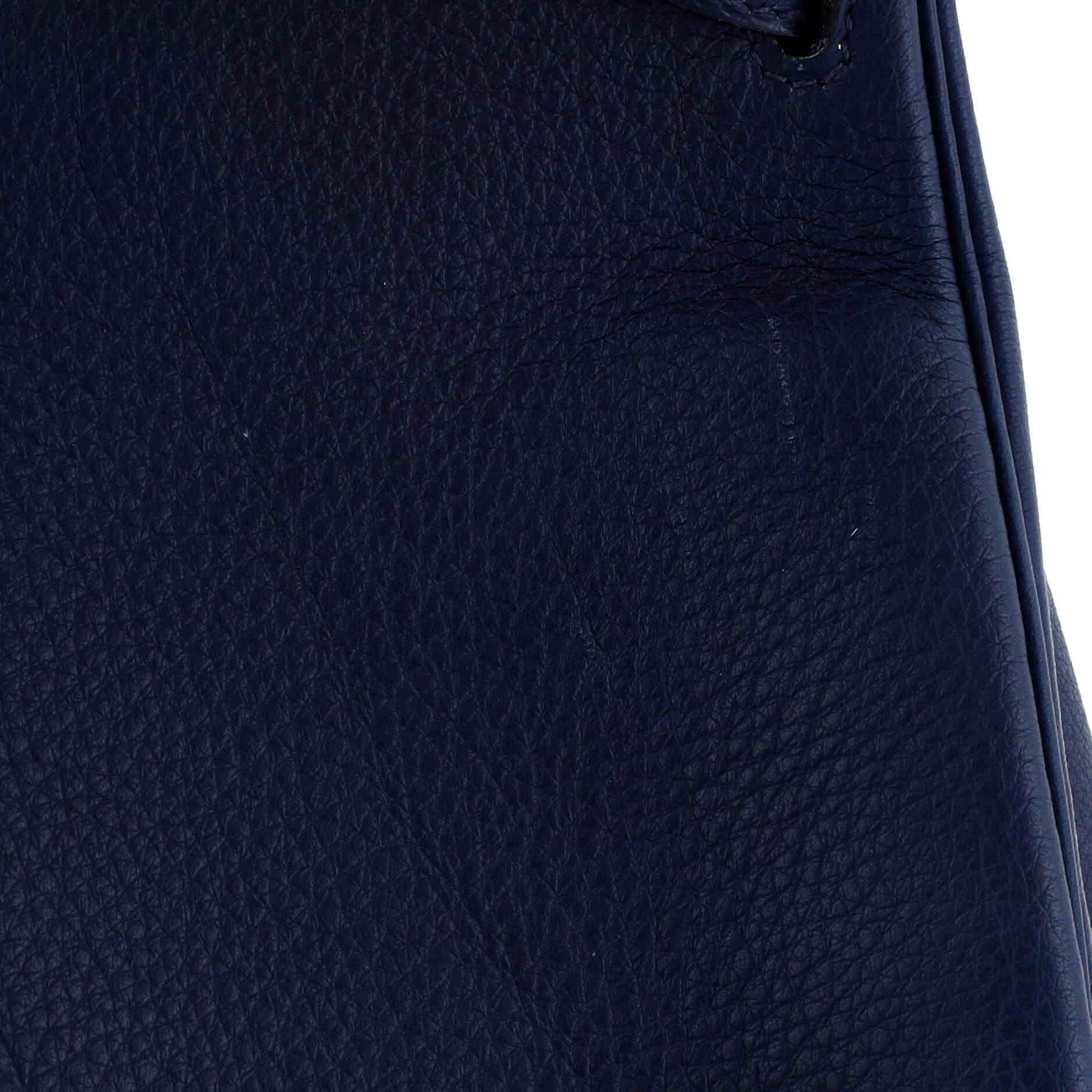 Hermes Kelly Handbag Bleu Saphir Clemence with Gold Hardware 35 4