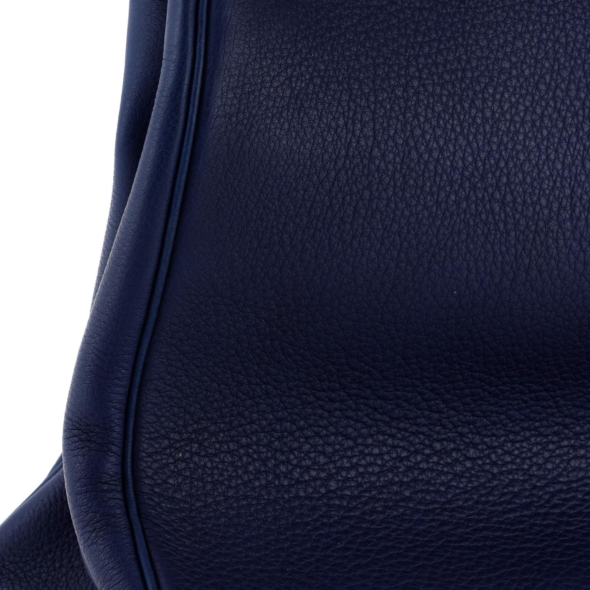 Hermes Kelly Handbag Bleu Saphir Clemence with Gold Hardware 35 5