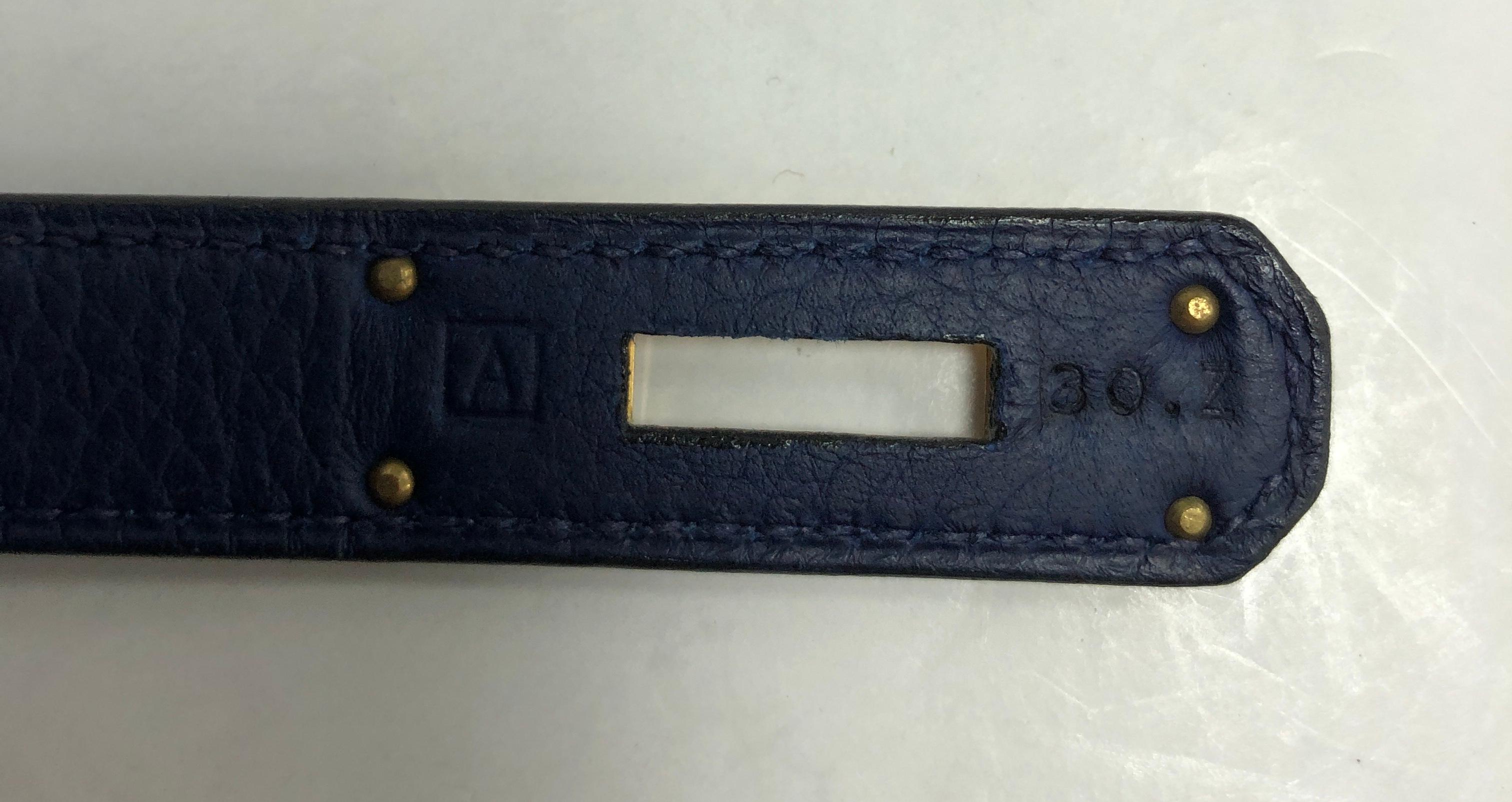 Hermes Kelly Handbag Bleu Saphir Togo With Gold Hardware 35  6