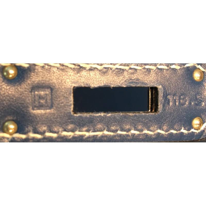 Hermes Kelly Handbag Bleu Thalassa Box Calf with Palladium Hardware 32 5