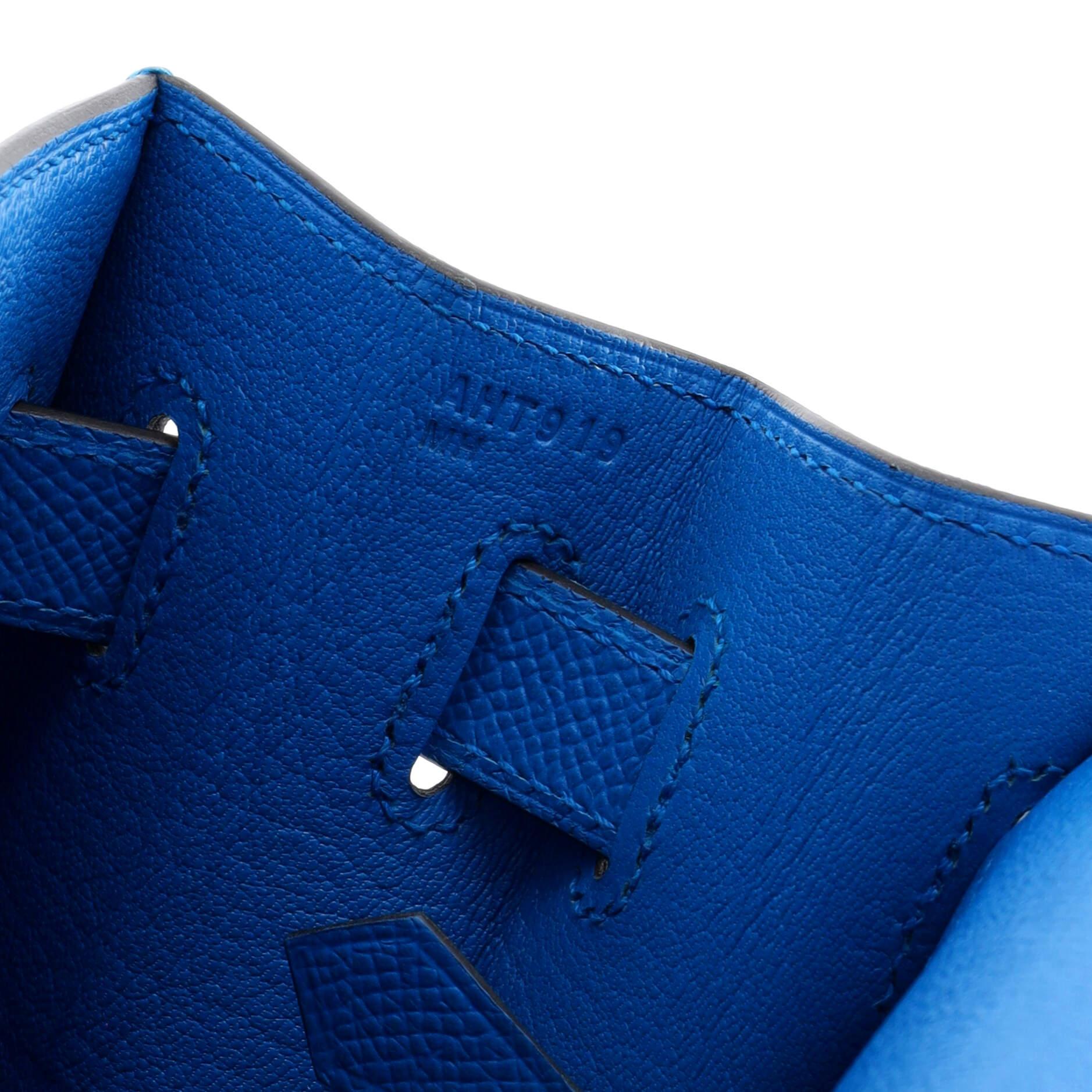Hermes  Kelly Handbag Bleu Zanzibar Epsom with Gold Hardware 32 6