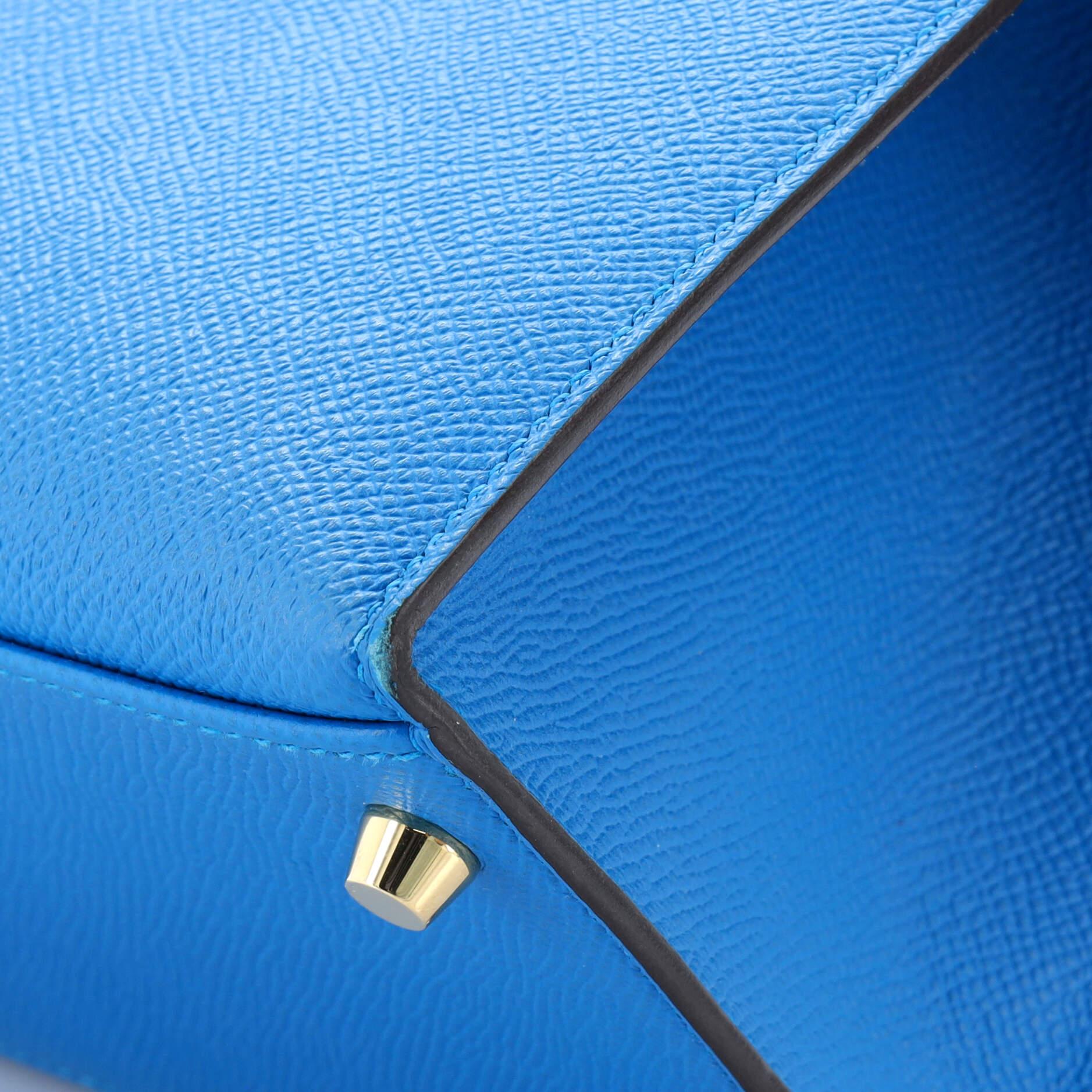 Hermes  Kelly Handbag Bleu Zanzibar Epsom with Gold Hardware 32 4