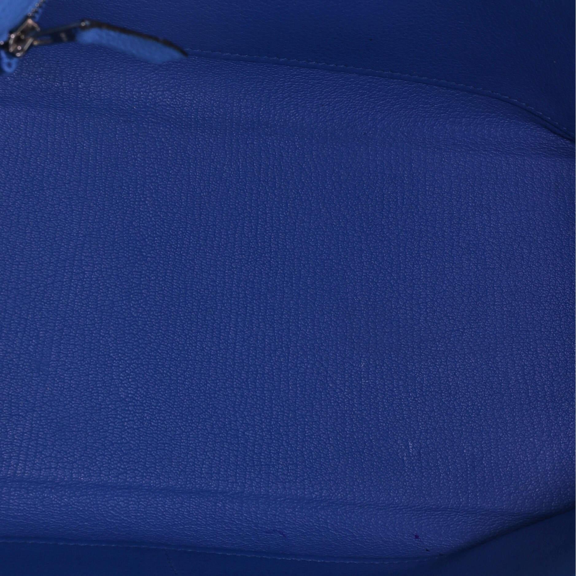 Women's or Men's Hermes Kelly Handbag Bleu Zanzibar Togo with Palladium Hardware 35