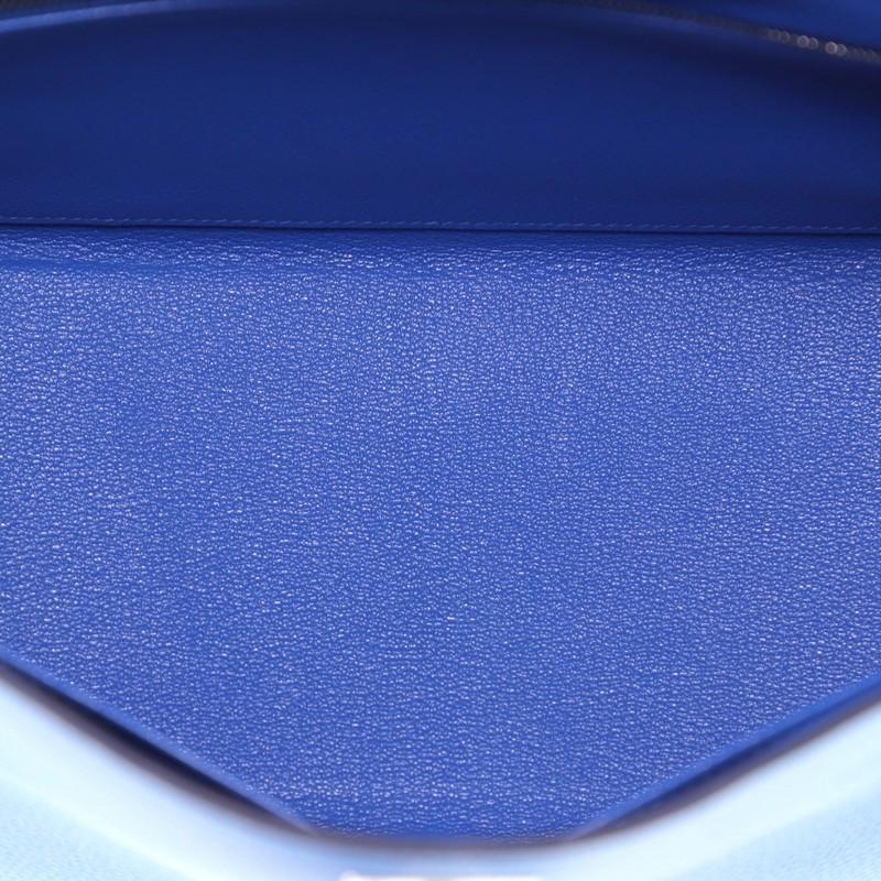 Hermes Kelly Handbag Bleu Zellige Togo with Palladium Hardware 28 In Good Condition In NY, NY