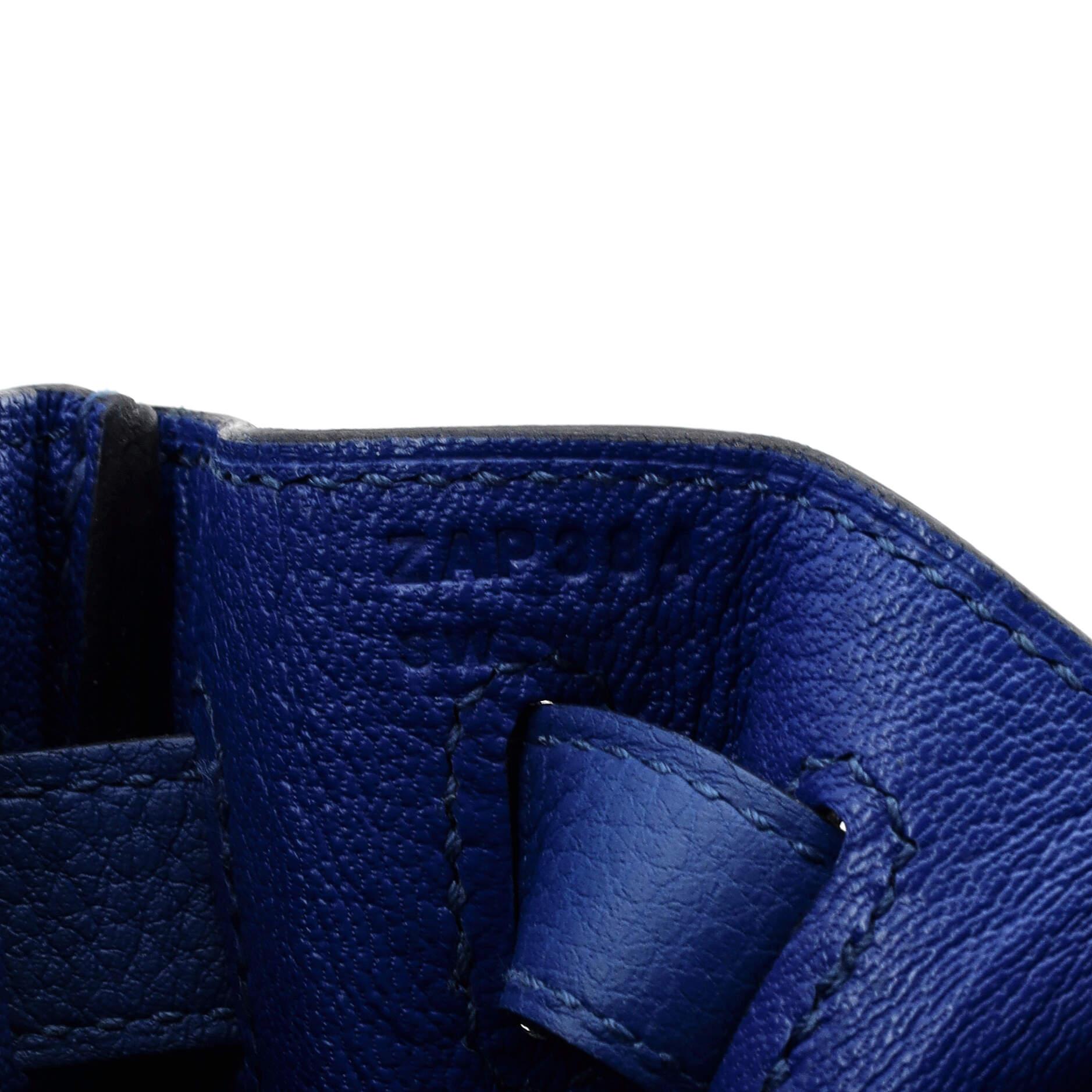 Hermes Kelly Handbag Blue France Togo with Palladium Hardware 28 4