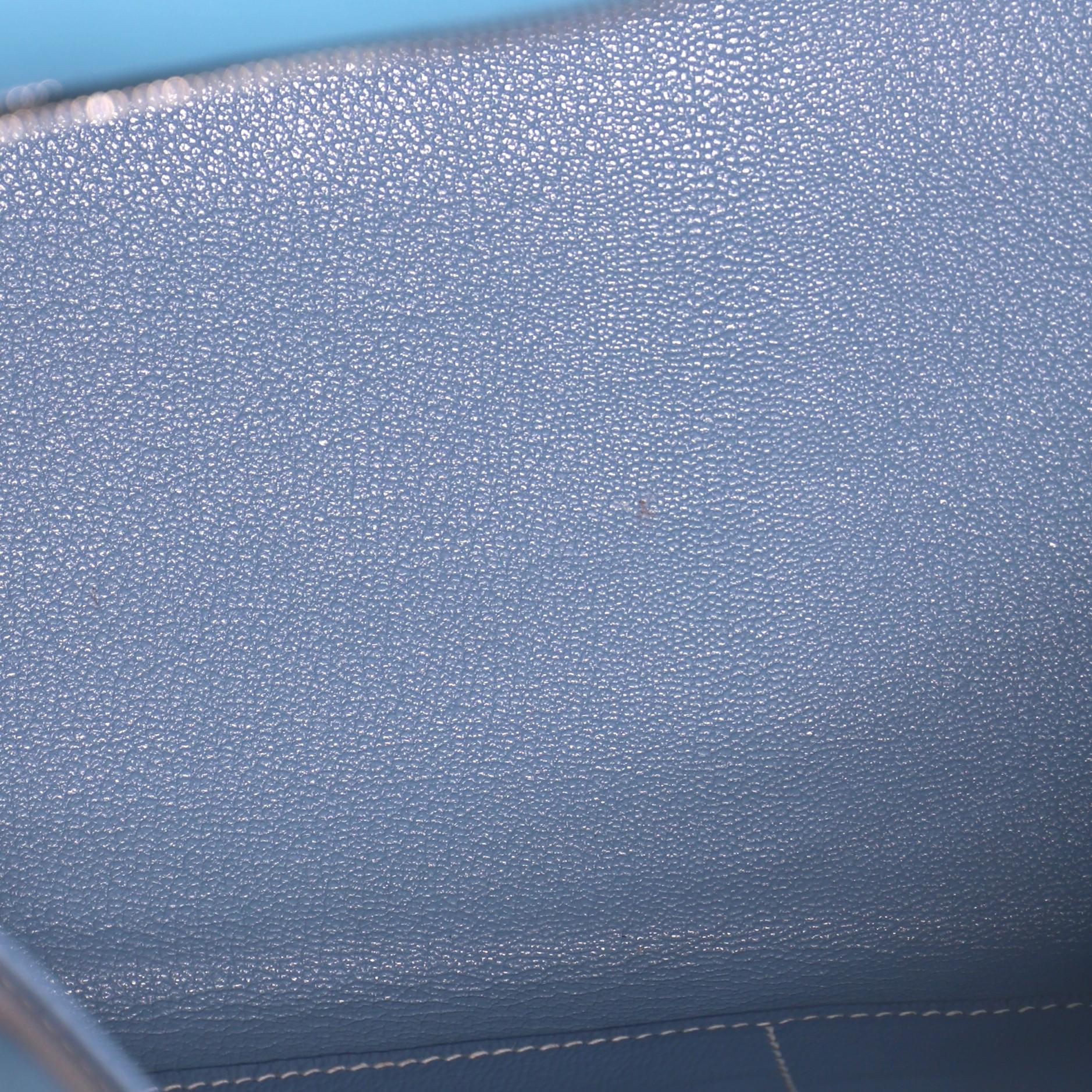 Hermes Kelly Handbag Blue Jean Togo with Palladium Hardware 35 1