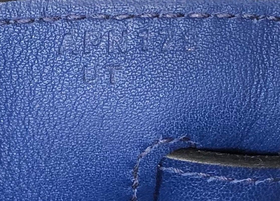 Hermes Kelly Handbag Blue Saphir Swift With Palladium Hardware 35  6