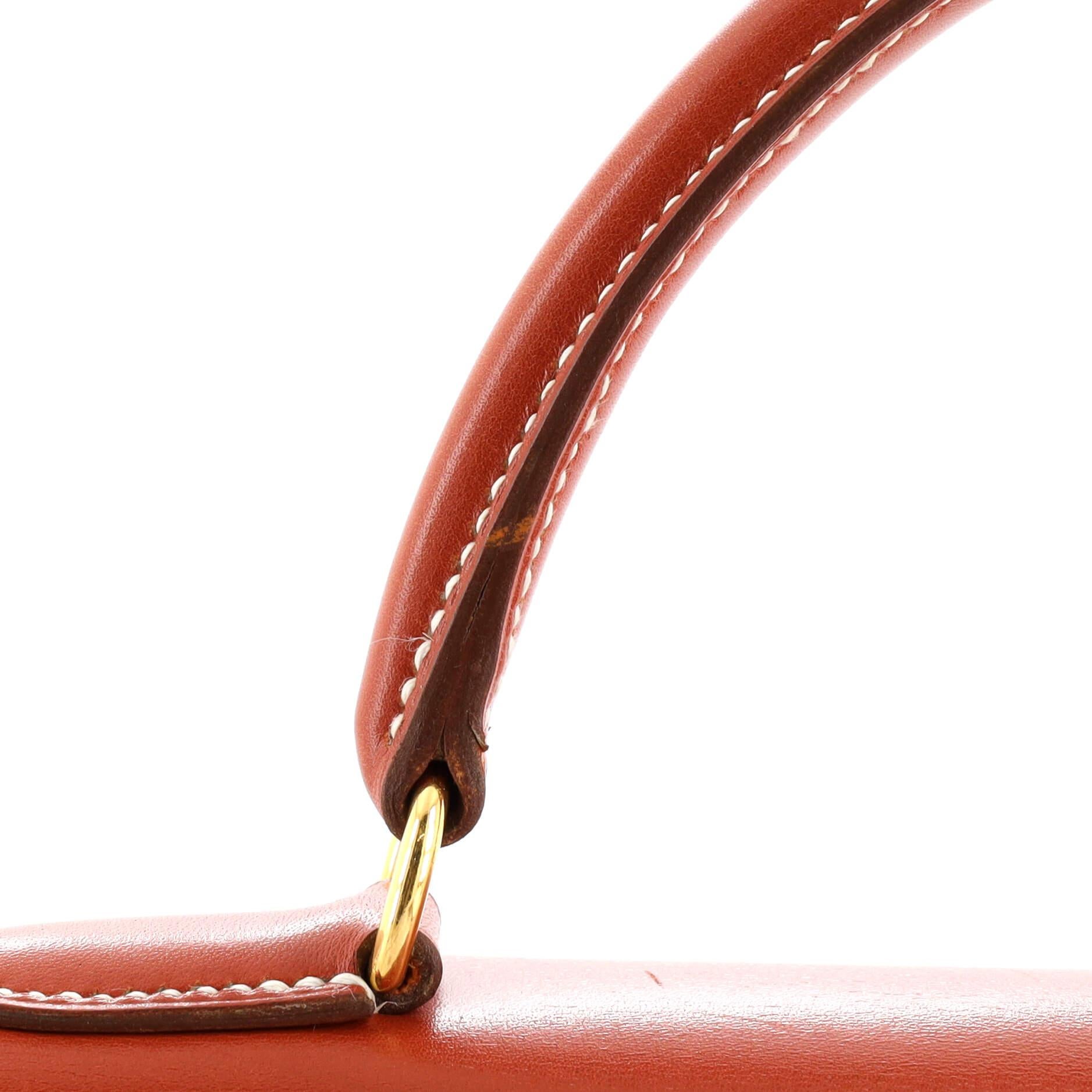 Hermes Kelly Handbag Brique Box Calf with Gold Hardware 28 4