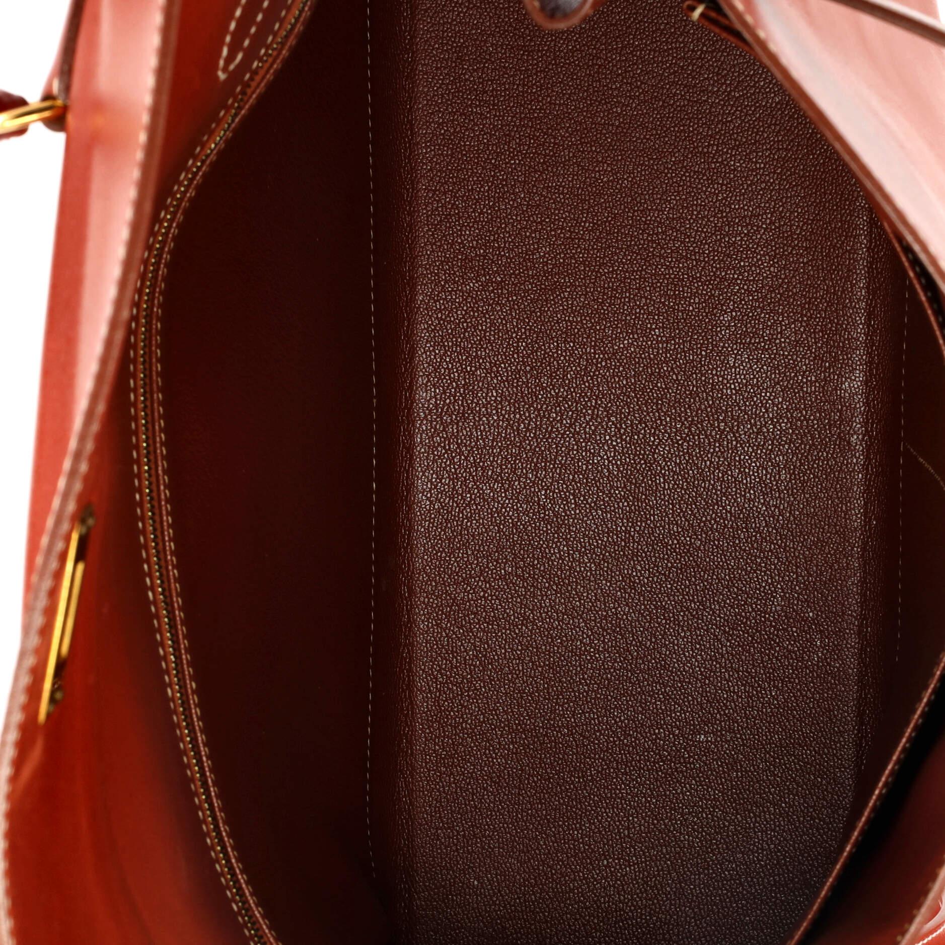 Hermes Kelly Handbag Brique Box Calf with Gold Hardware 32 1