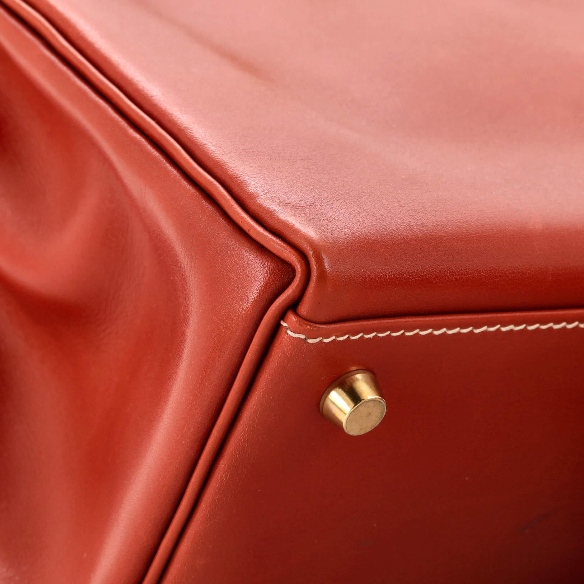 Hermes Kelly Handbag Brique Box Calf with Gold Hardware 32 4