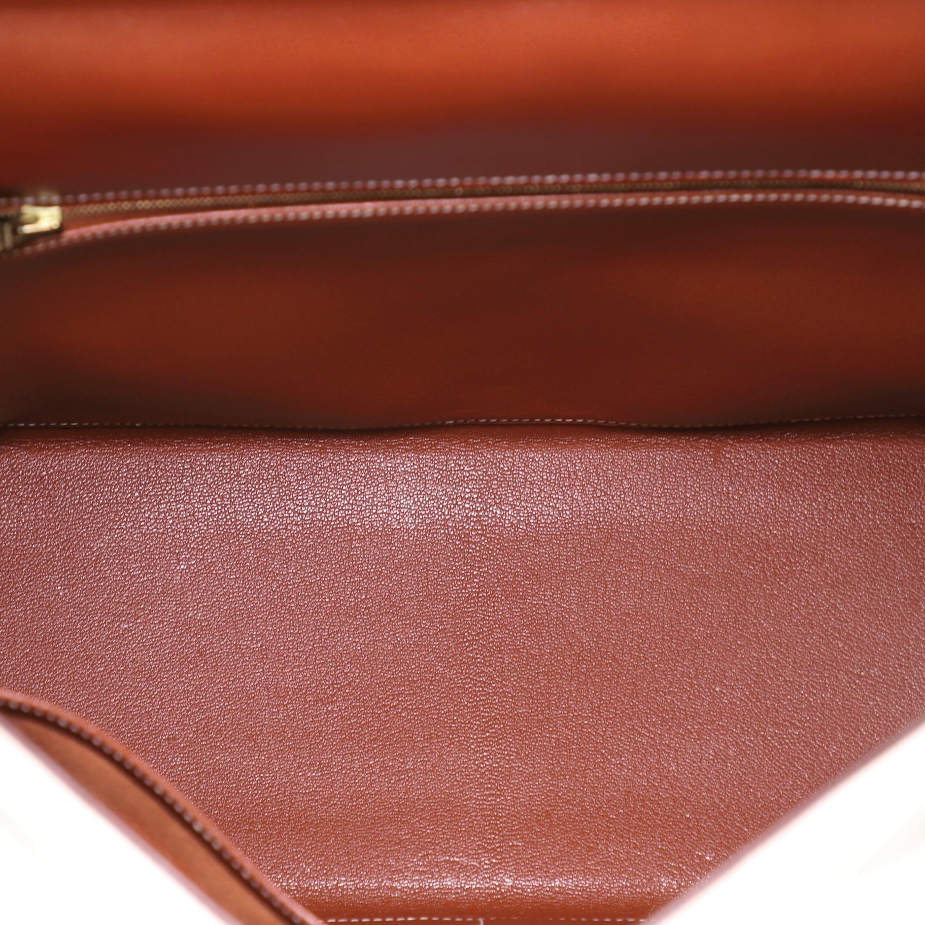 Hermes Kelly Handbag Brique Box Calf with Gold Hardware 35 5