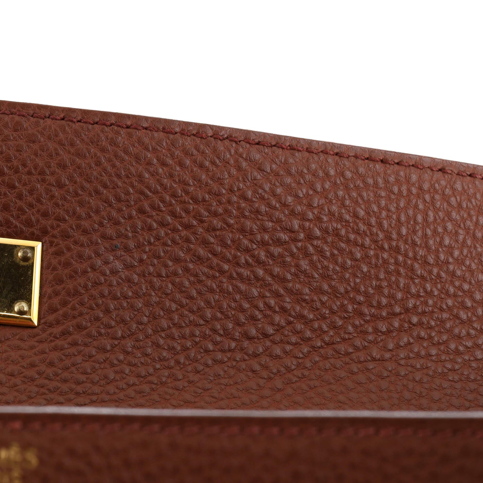 Hermes Kelly Handbag Brique Togo with Gold Hardware 32 6
