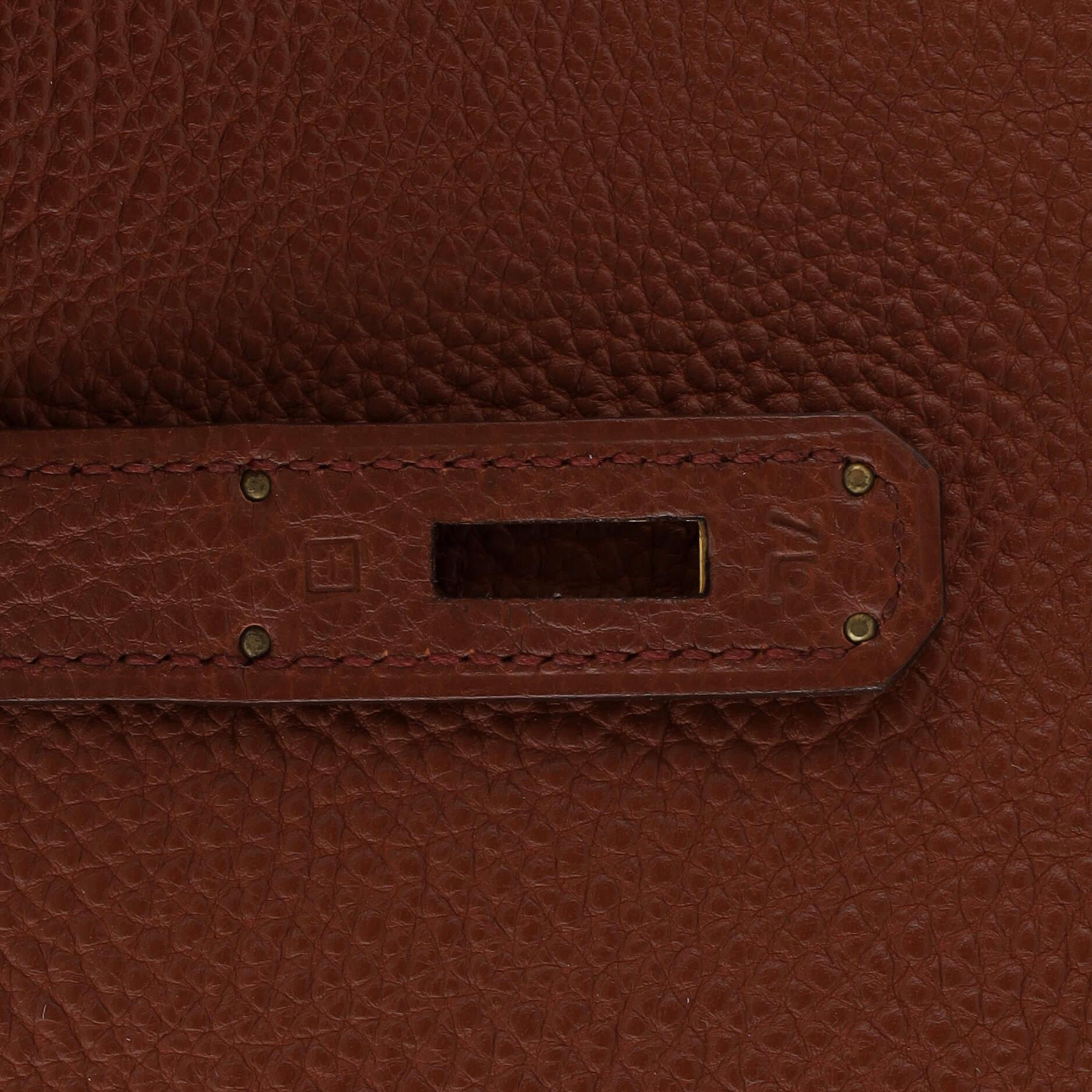 Hermes Kelly Handbag Brique Togo with Gold Hardware 32 8