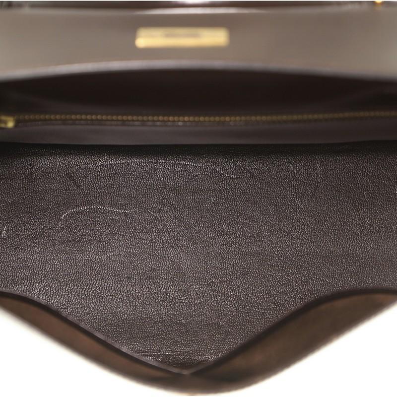 Women's or Men's Hermes Kelly Handbag Brown Box Calf With Gold Hardware 32