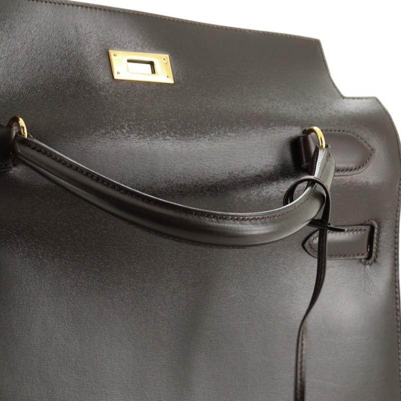 Hermes Kelly Handbag Brown Box Calf With Gold Hardware 32 4