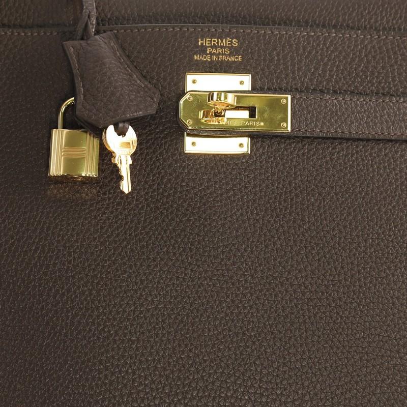 Hermes Kelly Handbag Cafe Clemence with Gold Hardware 35 2