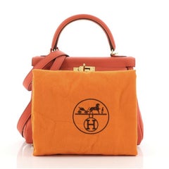 Hermes Kelly Handbag Capucine Swift with Gold Hardware 25