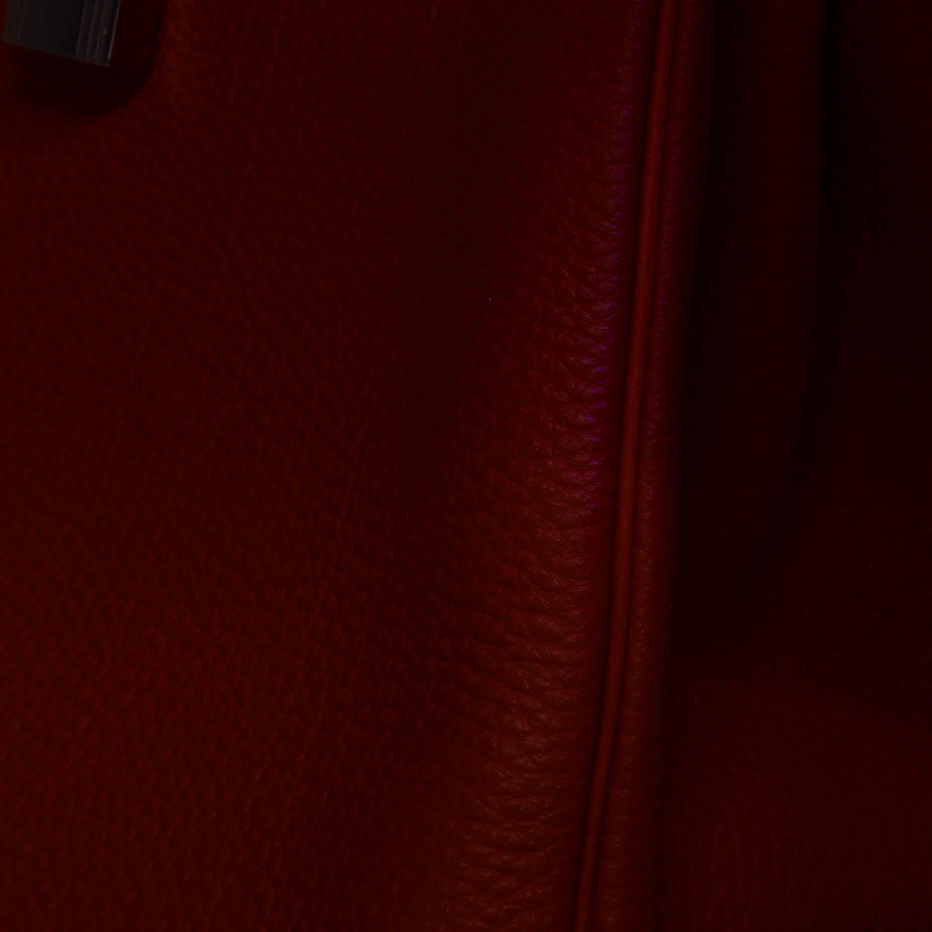 Hermes Kelly Handbag Capucine Togo with Palladium Hardware 35 For Sale 9