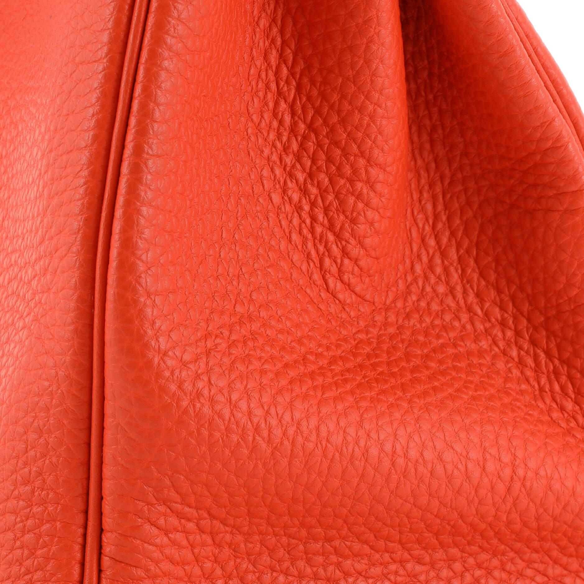 Hermes Kelly Handbag Capucine Togo with Palladium Hardware 35 For Sale 4