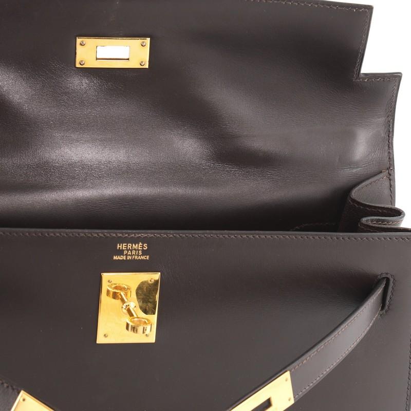 Hermes Kelly Handbag Chocolate Box Calf with Gold Hardware 32 3