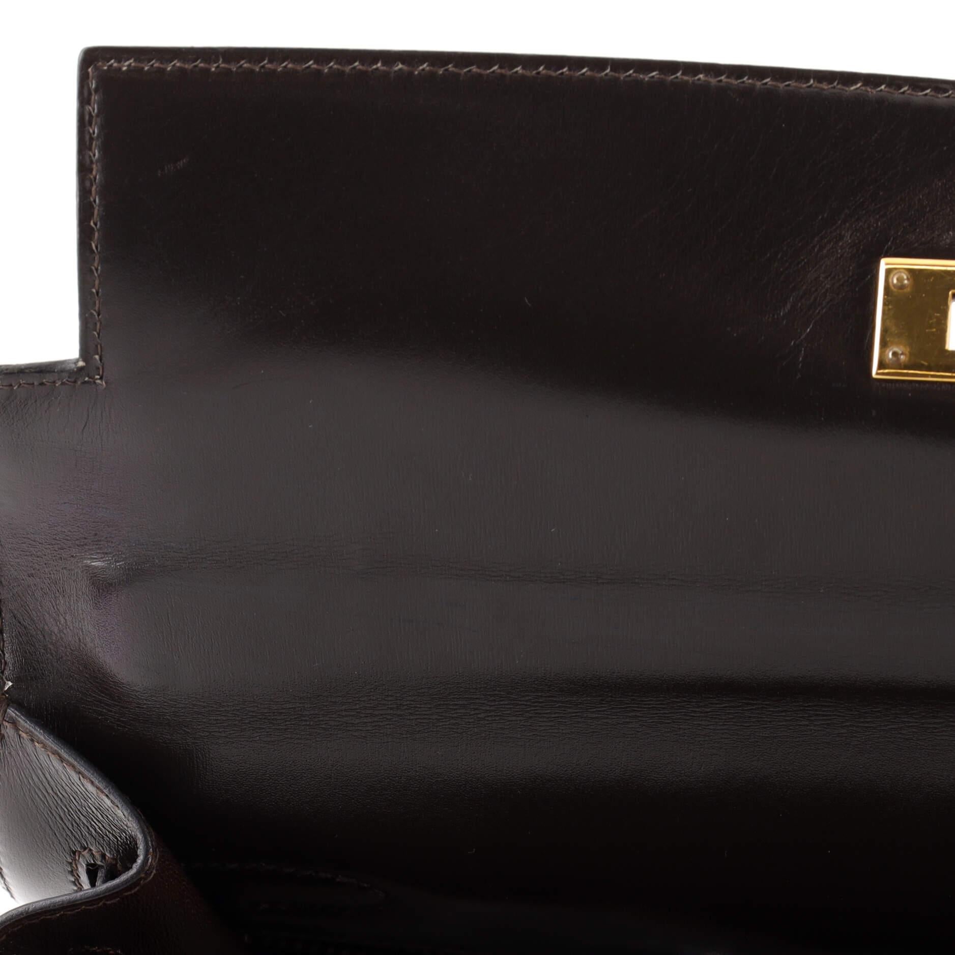 Hermes Kelly Handbag Chocolate Box Calf with Gold Hardware 32 7