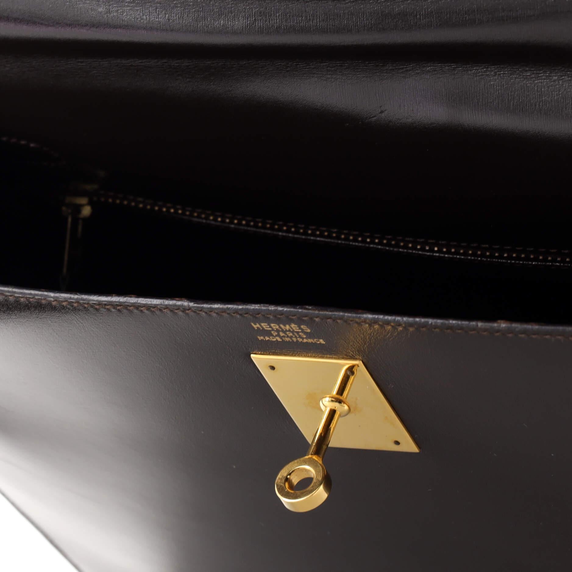 Hermes Kelly Handbag Chocolate Box Calf with Gold Hardware 32 8