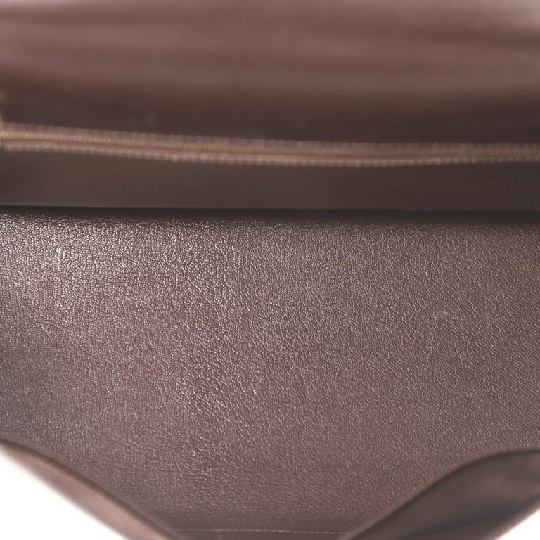 Hermès Kelly 32 Handbag In Rare Chocolate Box Leather