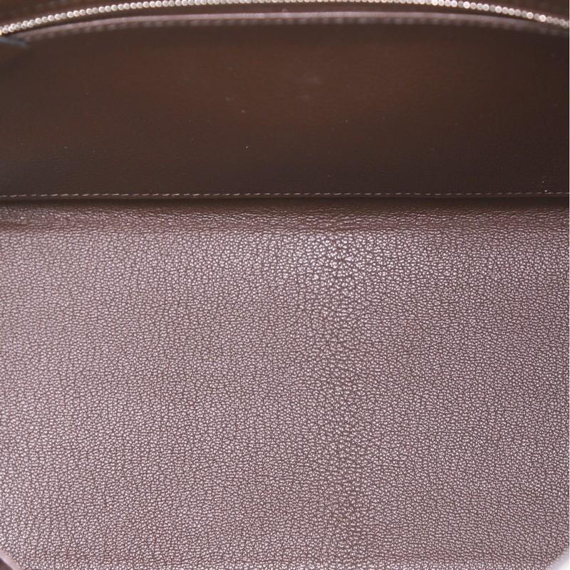 Hermes Kelly Handbag Chocolate Clemence with Palladium Hardware 28 1