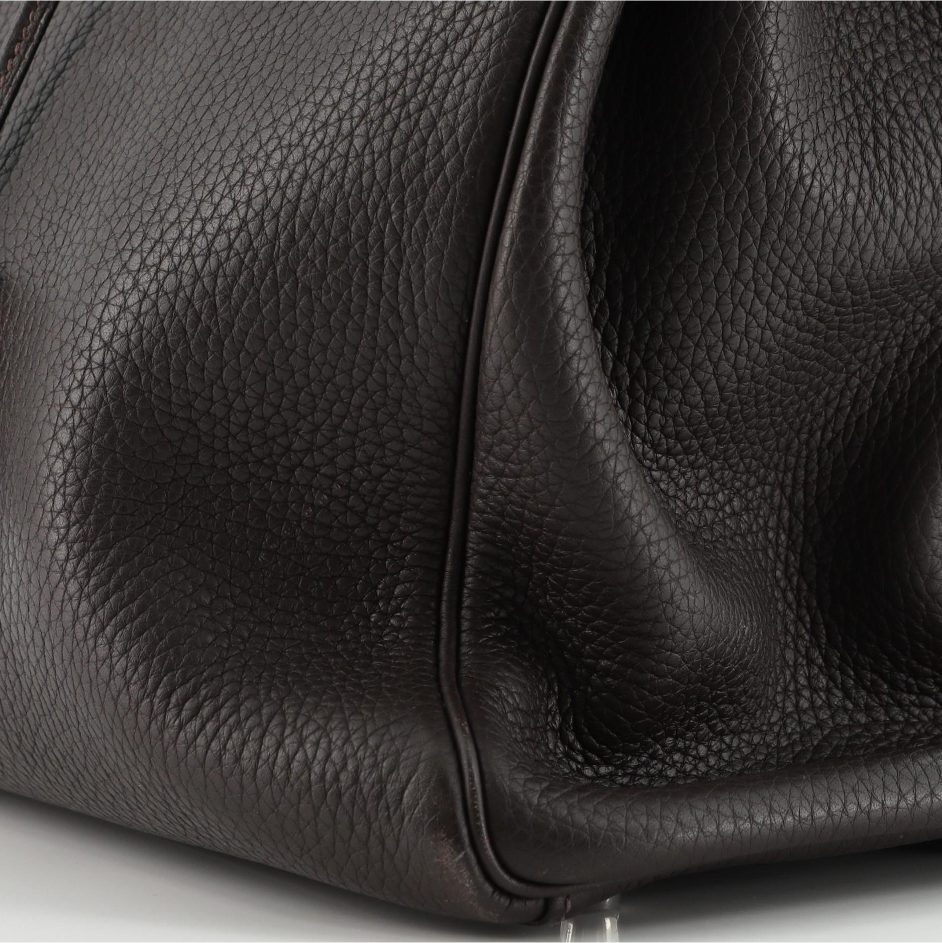 Hermes Kelly Handbag Chocolate Clemence with Palladium Hardware 40 In Good Condition In NY, NY