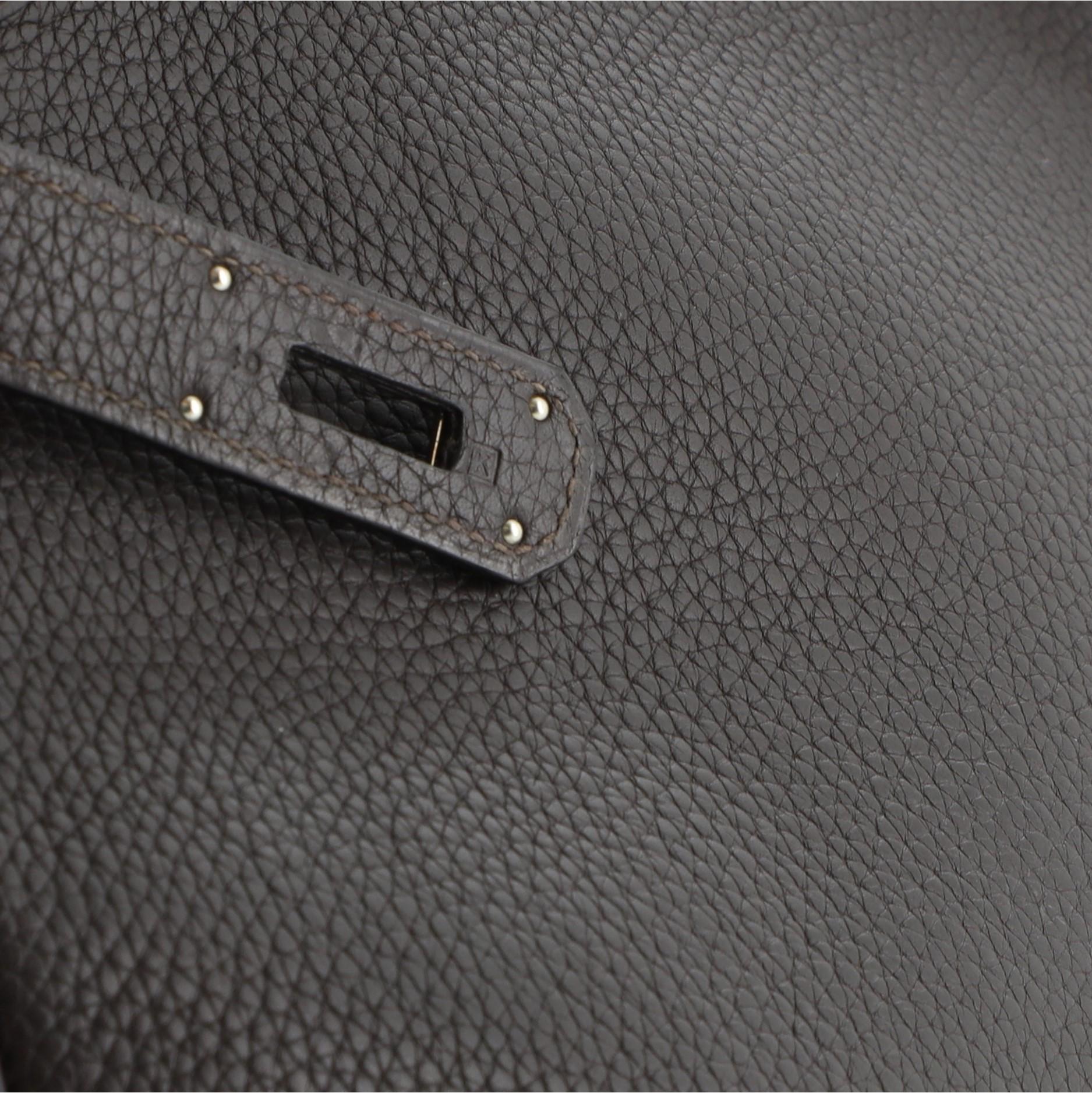 Hermes Kelly Handbag Chocolate Clemence with Palladium Hardware 40 1