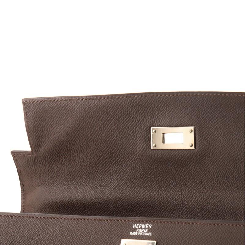 Hermes Kelly Handbag Chocolate Epsom with Palladium Hardware 32 5
