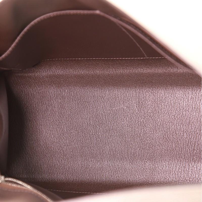 Hermes Kelly Handbag Chocolate Epsom with Palladium Hardware 32 1