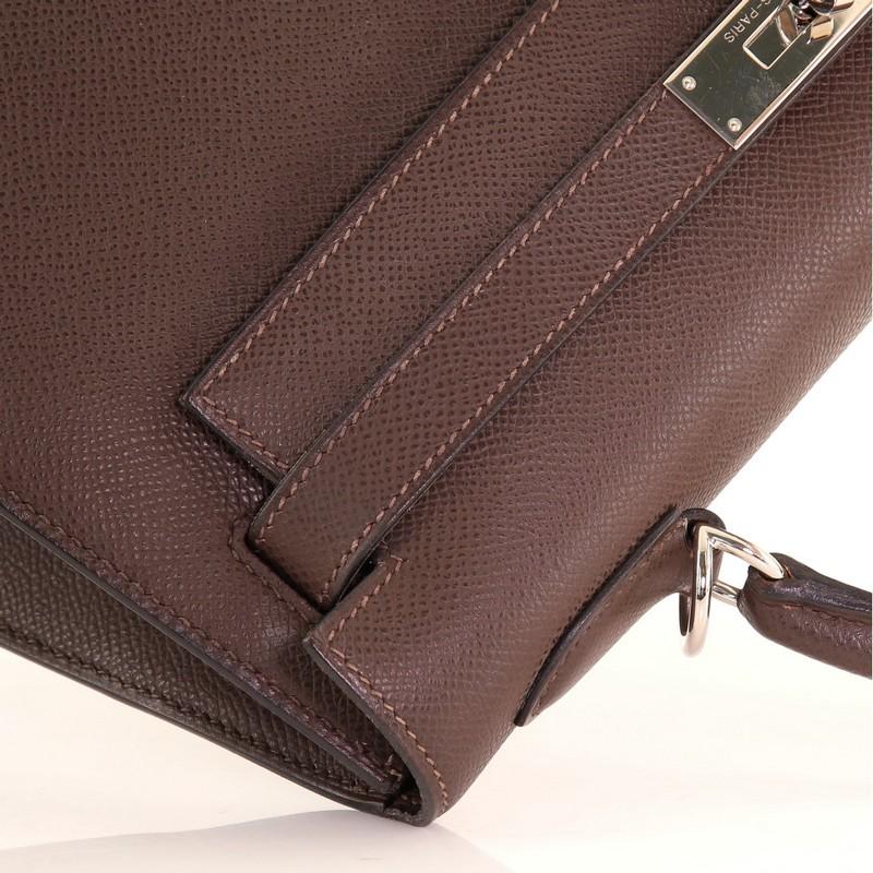 Hermes Kelly Handbag Chocolate Epsom with Palladium Hardware 32 3