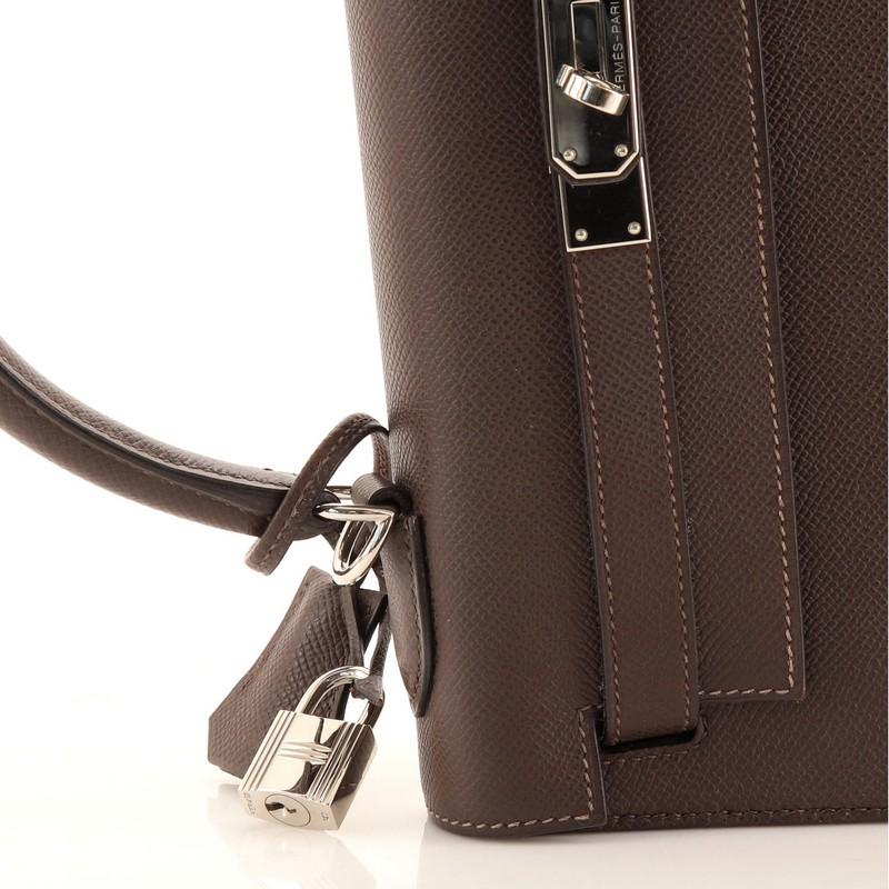 Hermes Kelly Handbag Chocolate Epsom with Palladium Hardware 32 4