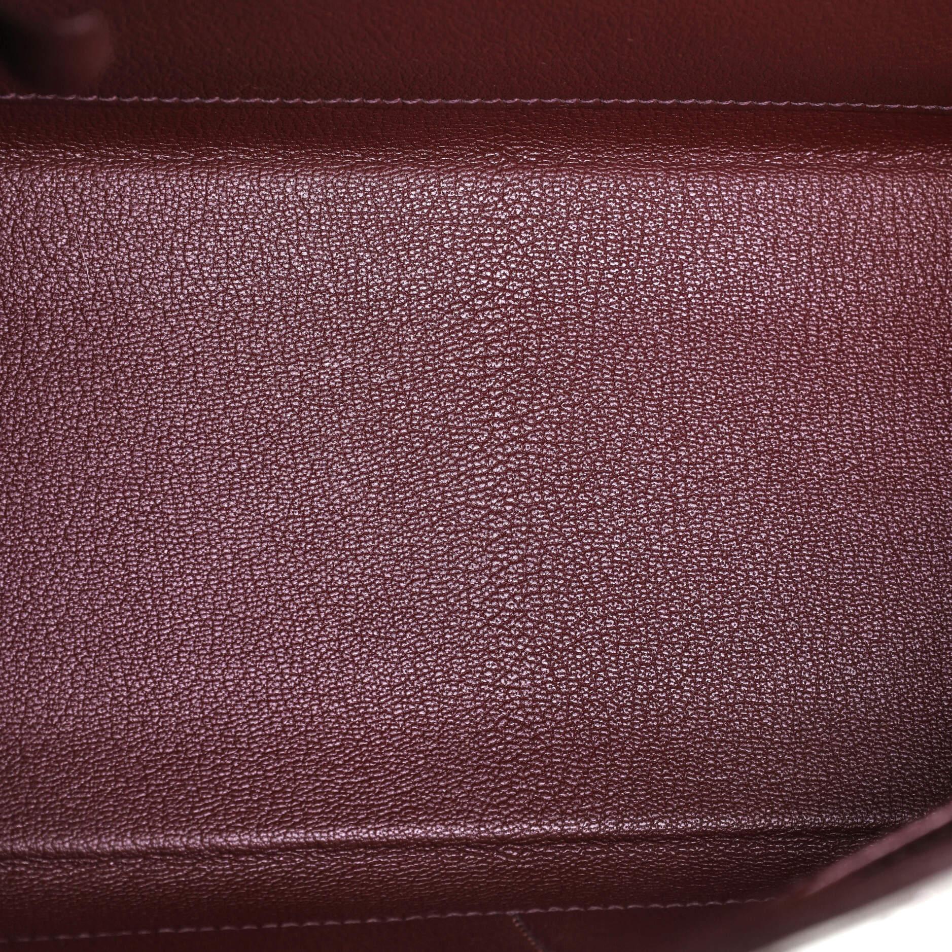 Hermes Kelly Handbag Chocolate Evergrain with Palladium Hardware 32 1