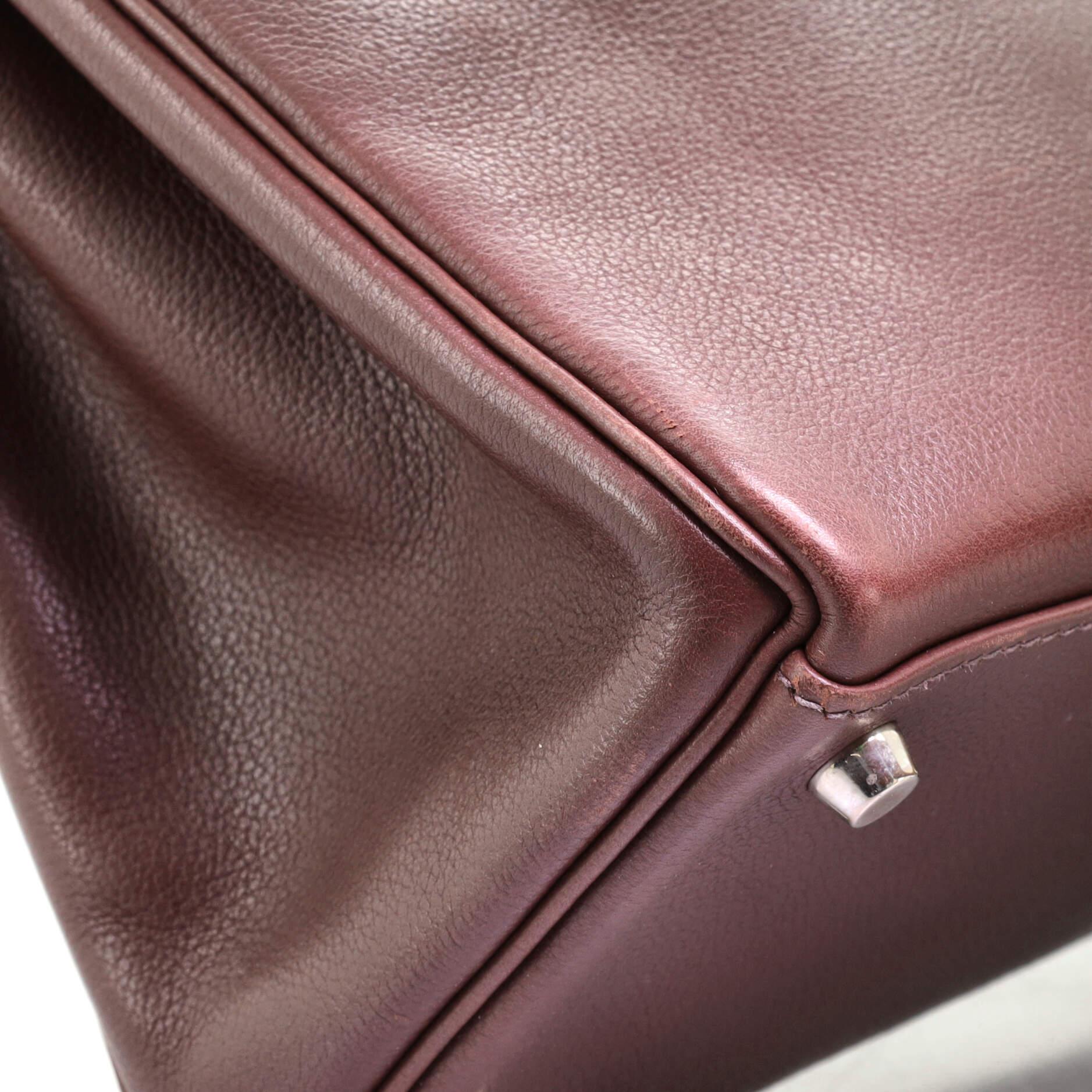 Hermes Kelly Handbag Chocolate Evergrain with Palladium Hardware 32 3