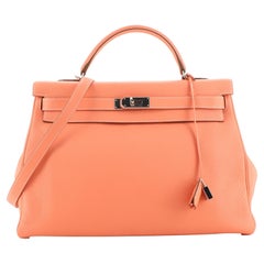 Hermes Kelly Handtasche Clemence mit Palladium-Hardware 40