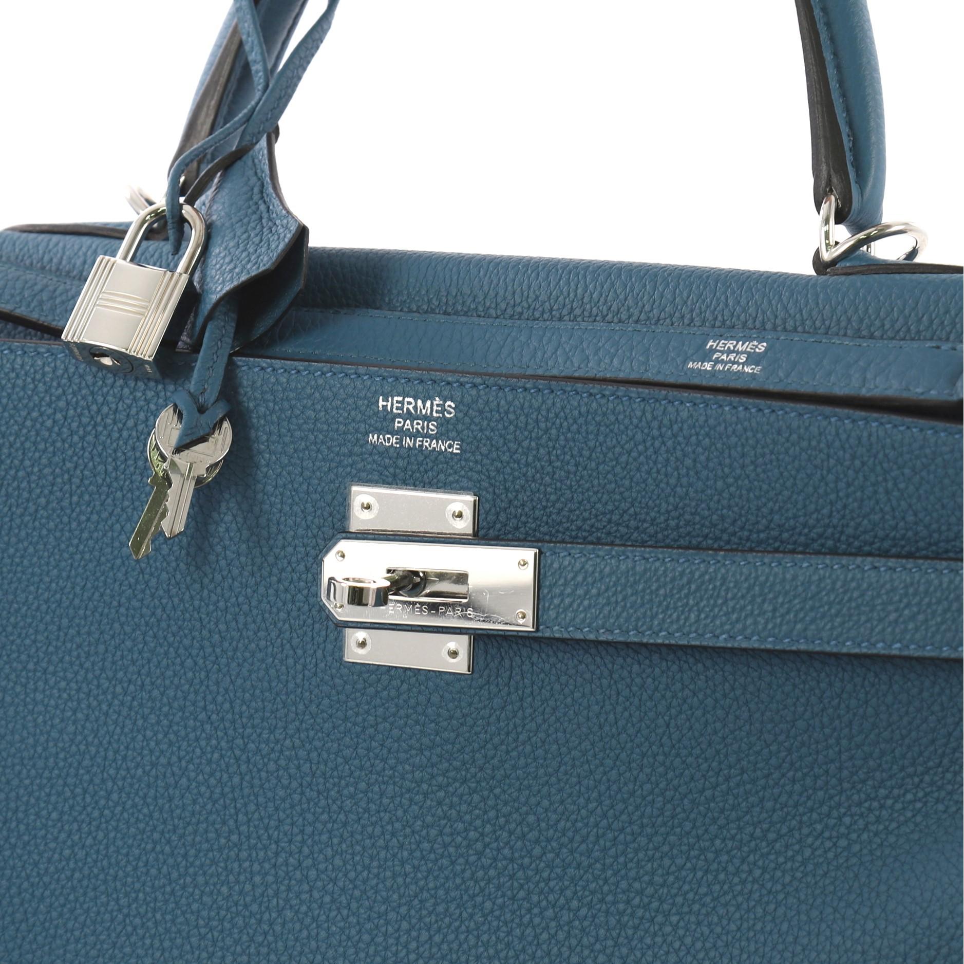Hermes Kelly Handbag Cobalt Togo with Palladium Hardware 35 2