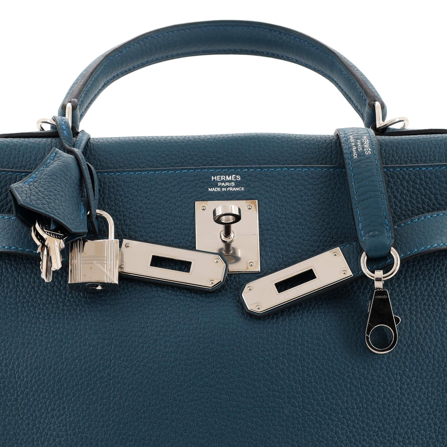 Hermes Kelly Handbag Colvert Togo with Palladium Hardware 28 2