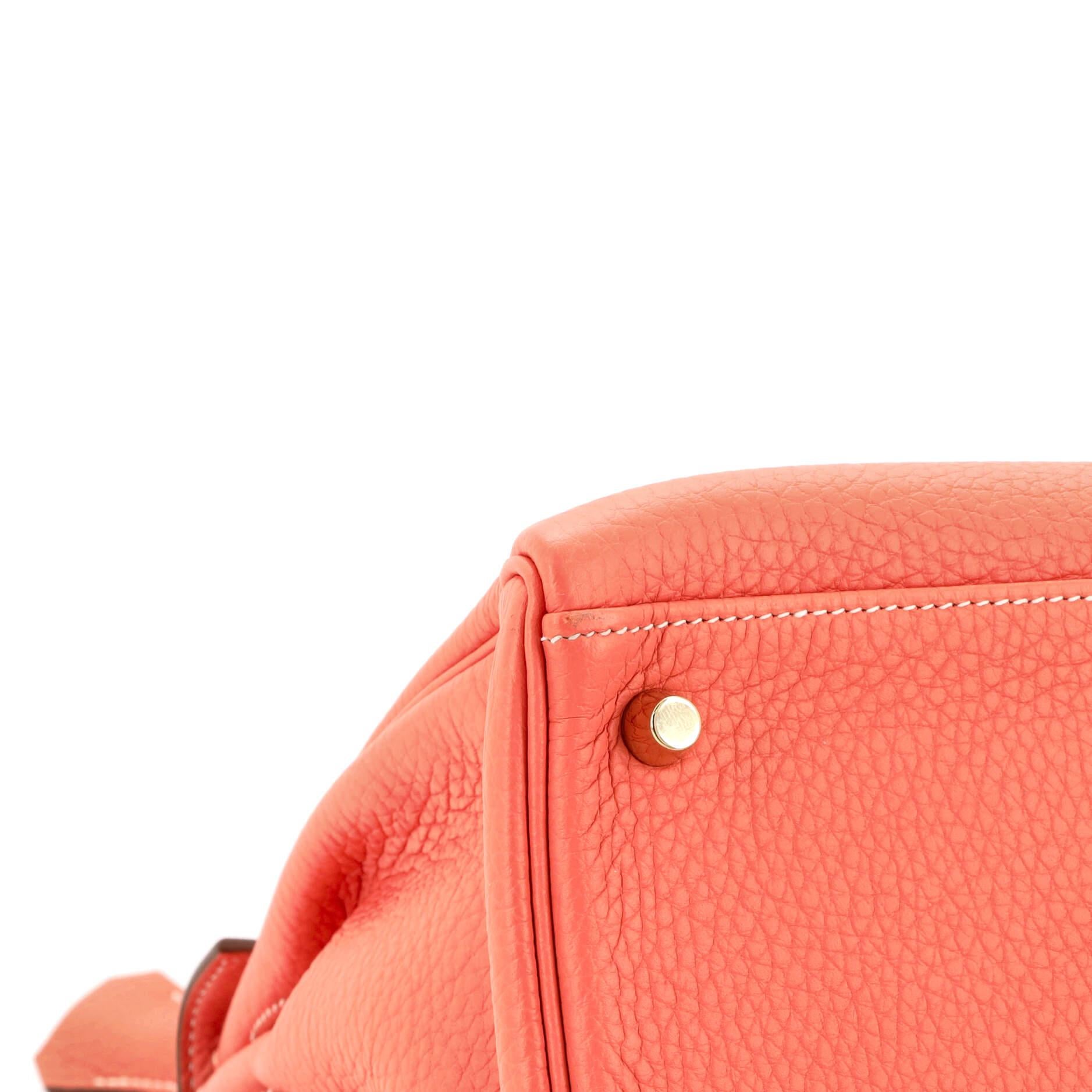 Hermes Kelly Handbag Crevette Clemence with Gold Hardware 32 4